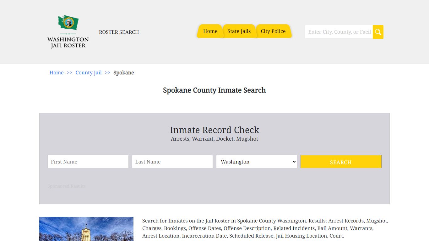 Spokane County Inmates | Jail Roster Search